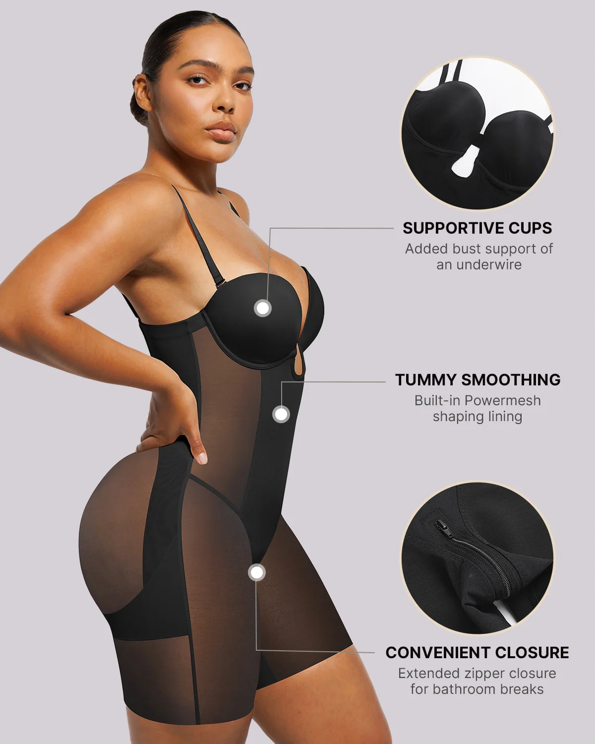 BOOT-YEAH™ MeshSmooth™ Deep Plunge Bodysuit - Image 13