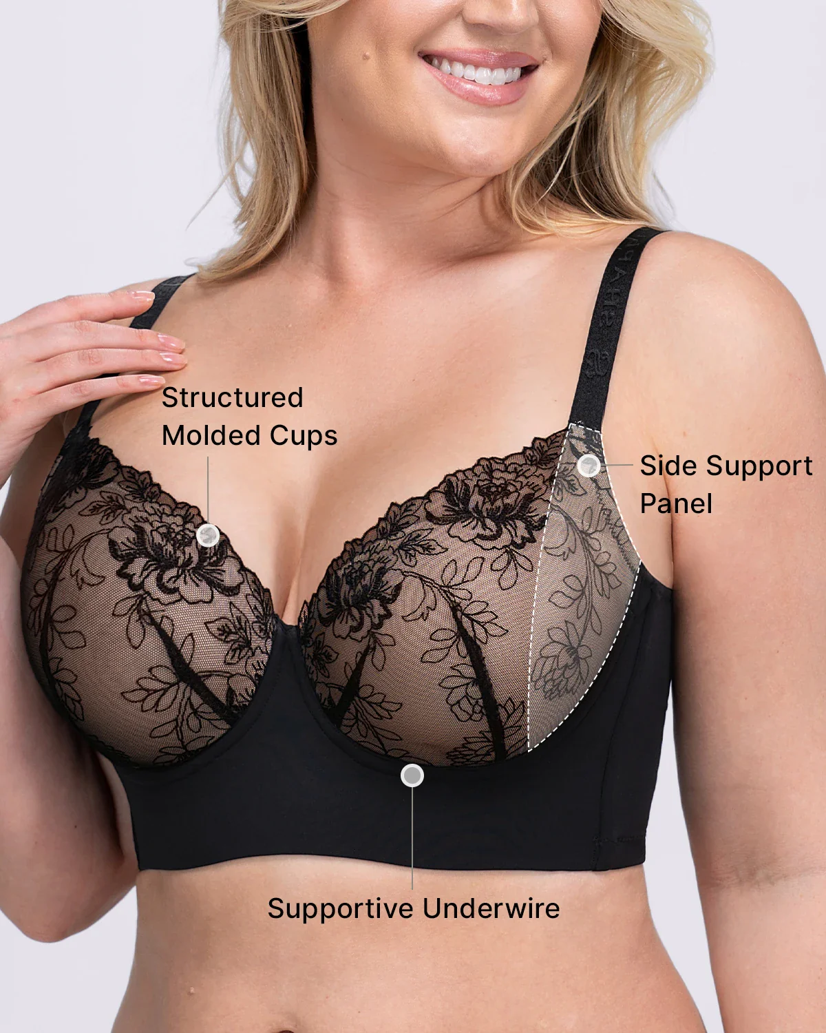 Bare Essentials™ AirSlim® Back Smoothing Lace Underwire Bra - Image 3