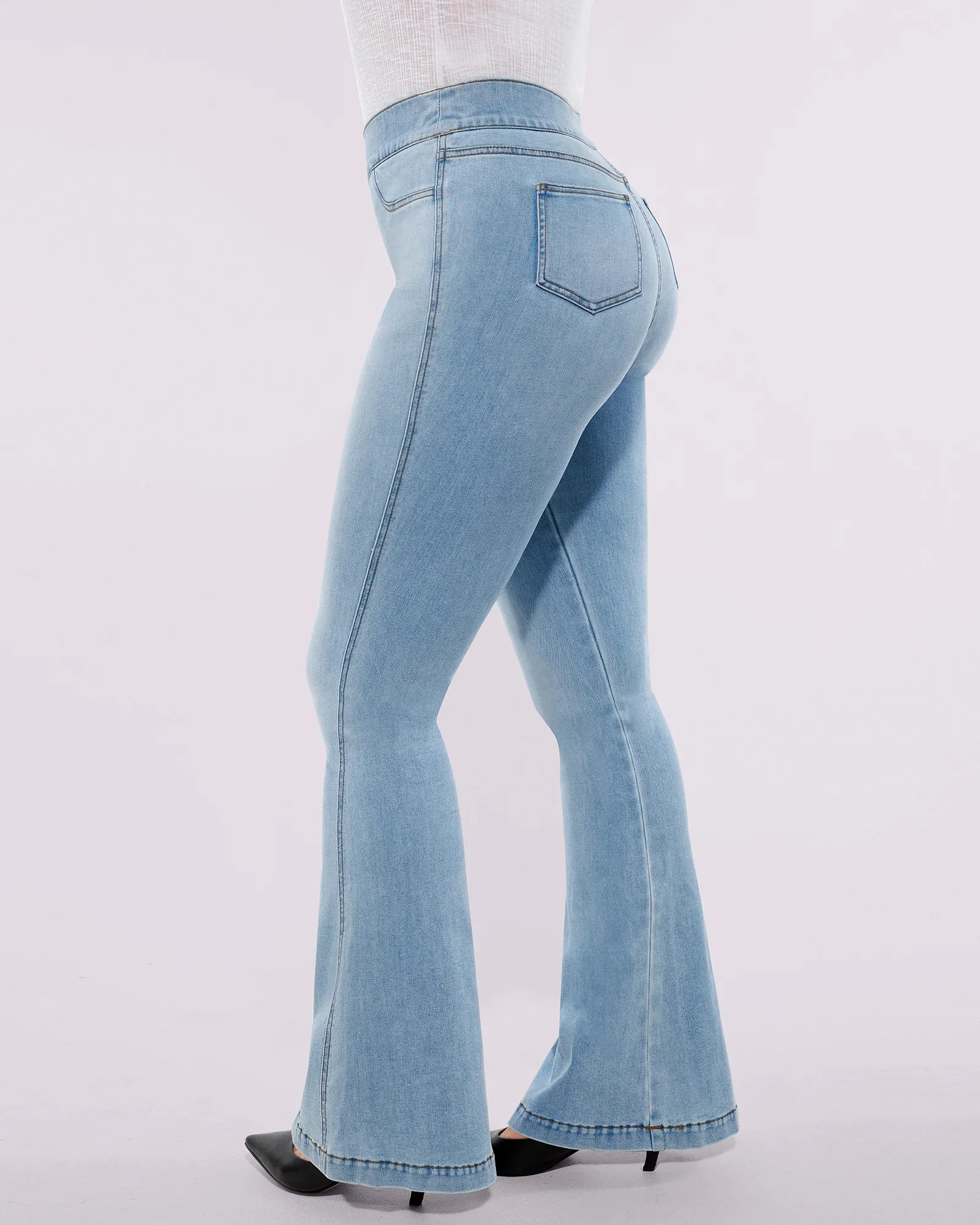 Bare Essentials™ AirSlim® High-Waisted Padded Hip Flare Jeans - Image 10