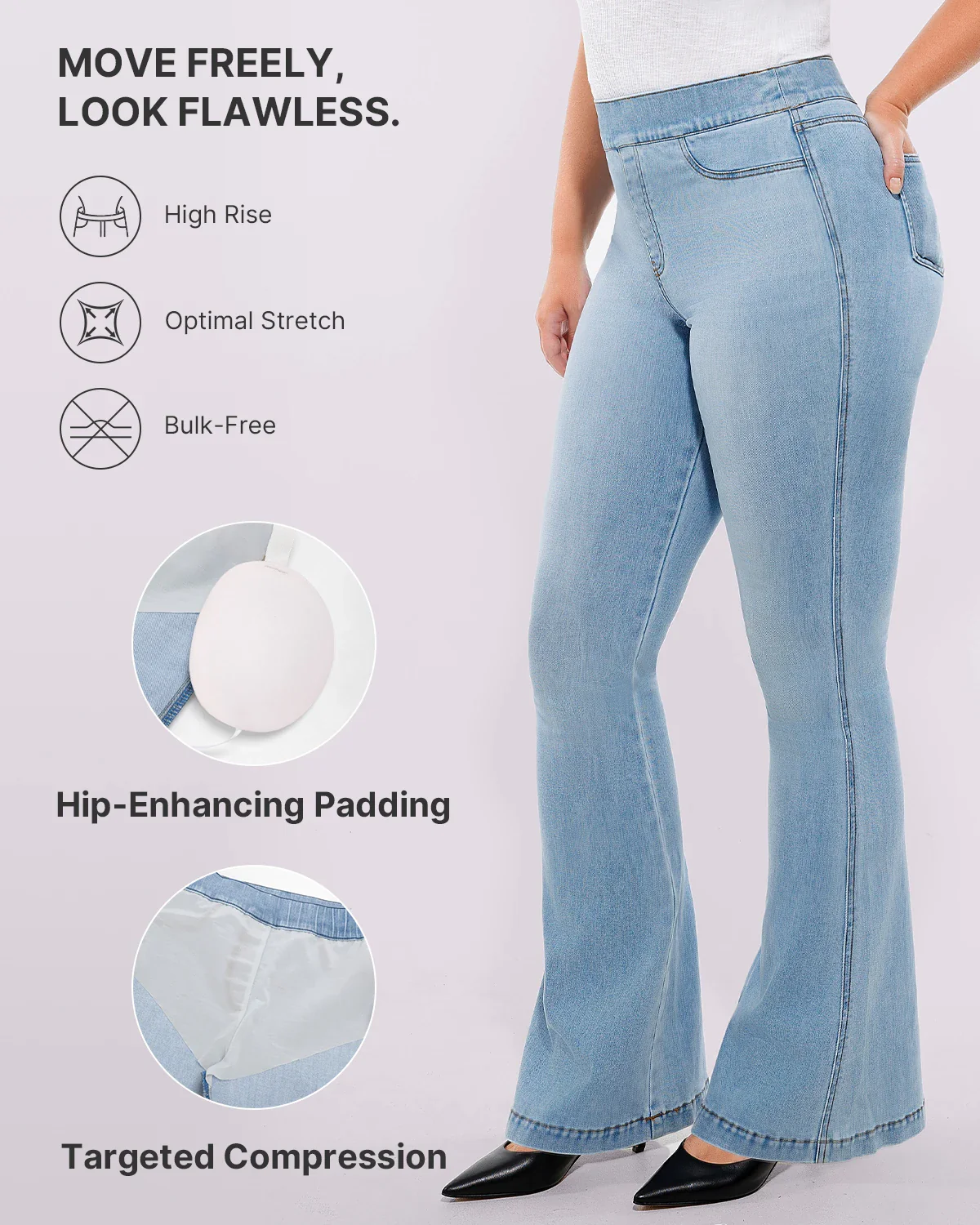 Bare Essentials™ AirSlim® High-Waisted Padded Hip Flare Jeans - Image 13