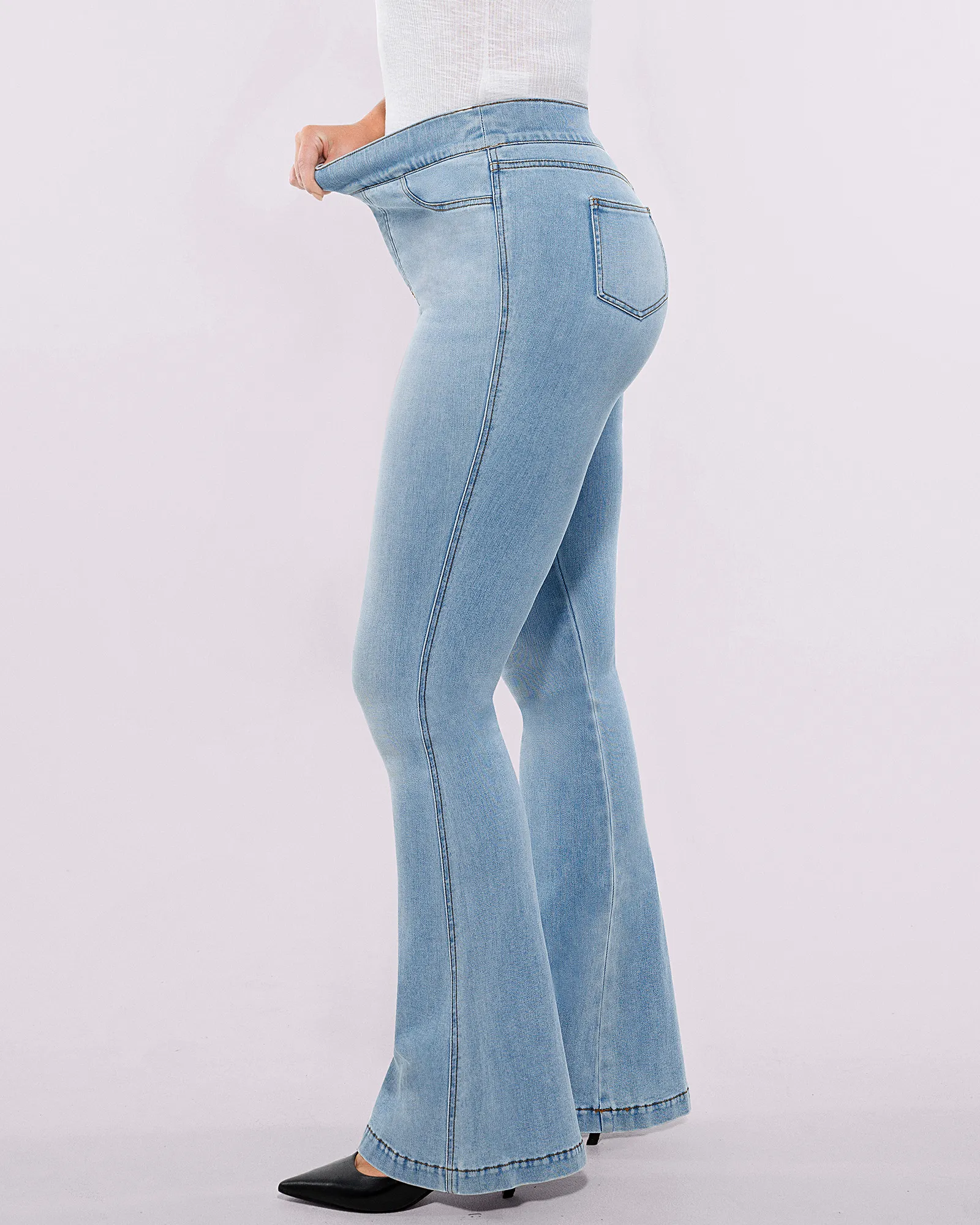 Bare Essentials™ AirSlim® High-Waisted Padded Hip Flare Jeans - Image 15