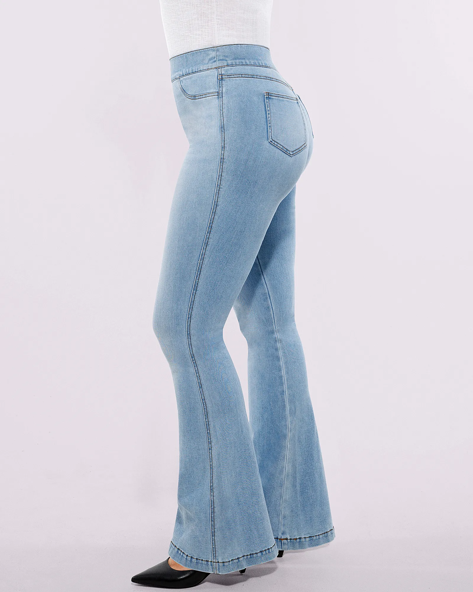 Bare Essentials™ AirSlim® High-Waisted Padded Hip Flare Jeans - Image 16