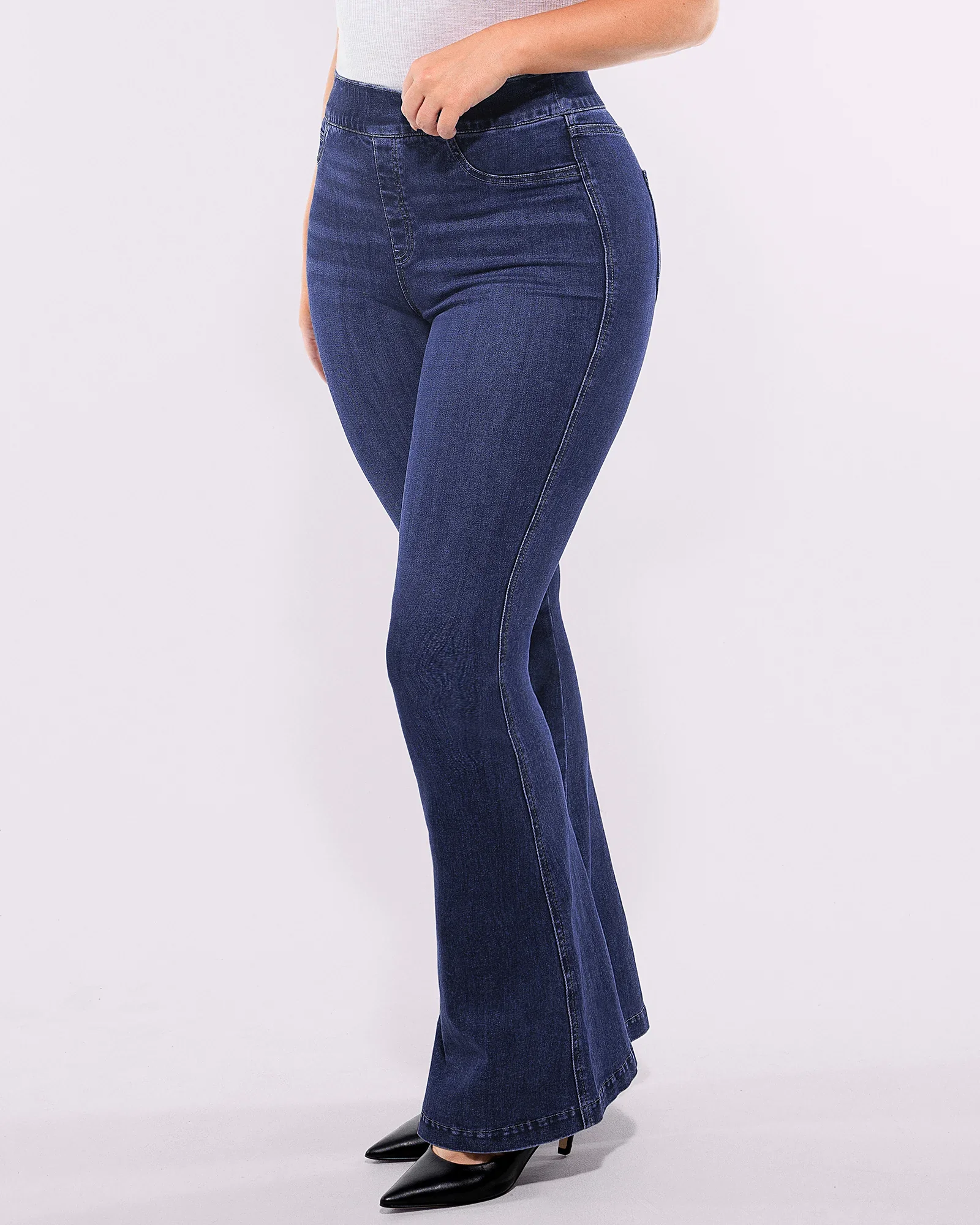 Bare Essentials™ AirSlim® High-Waisted Padded Hip Flare Jeans - Image 4
