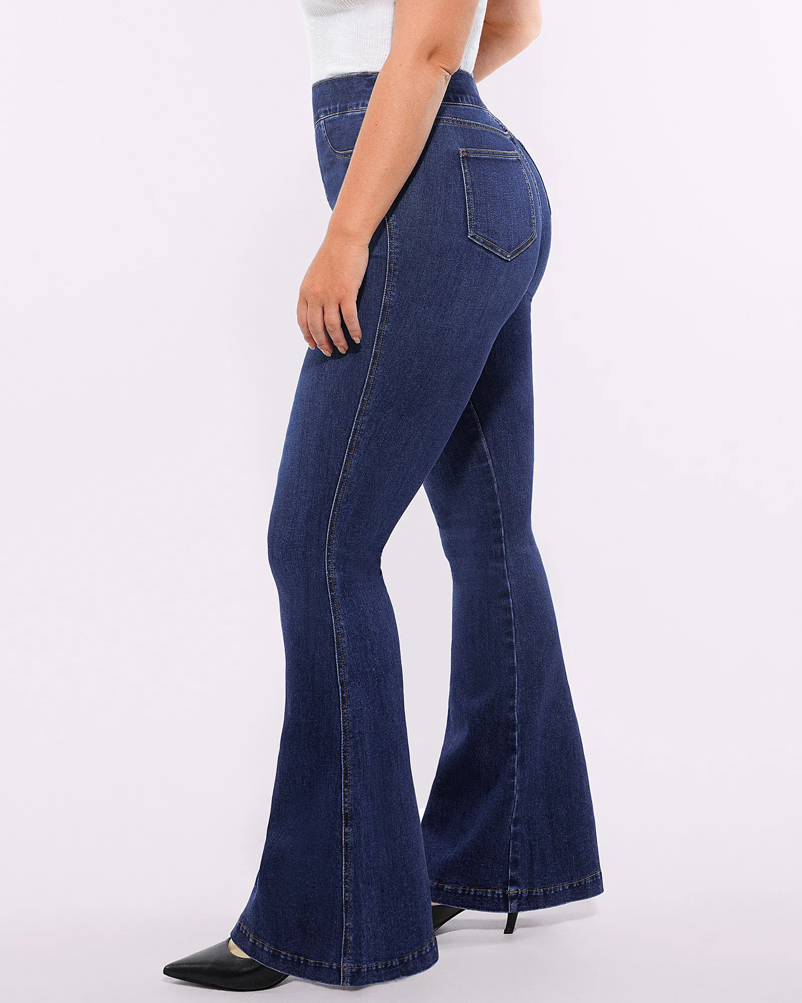 Bare Essentials™ AirSlim® High-Waisted Padded Hip Flare Jeans - Image 6
