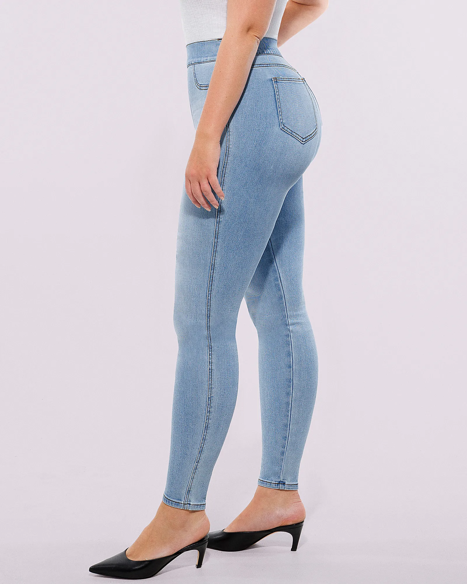 Bare Essentials™ High-Waisted Padded Hip Skinny Jeans - Image 11