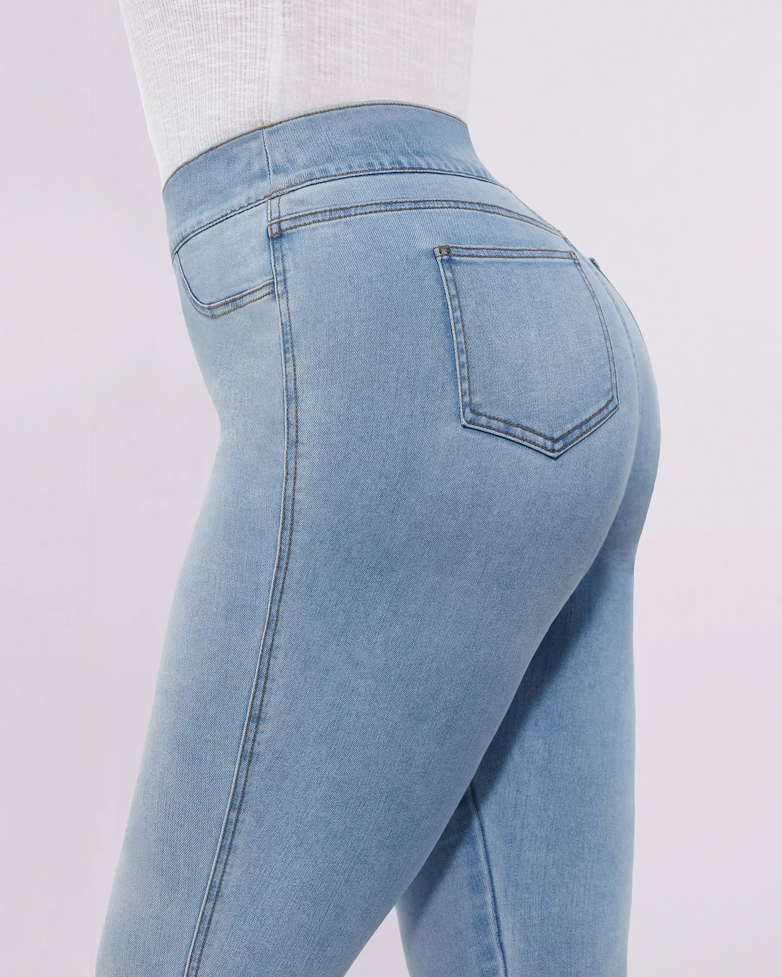 Bare Essentials™ High-Waisted Padded Hip Skinny Jeans - Image 8