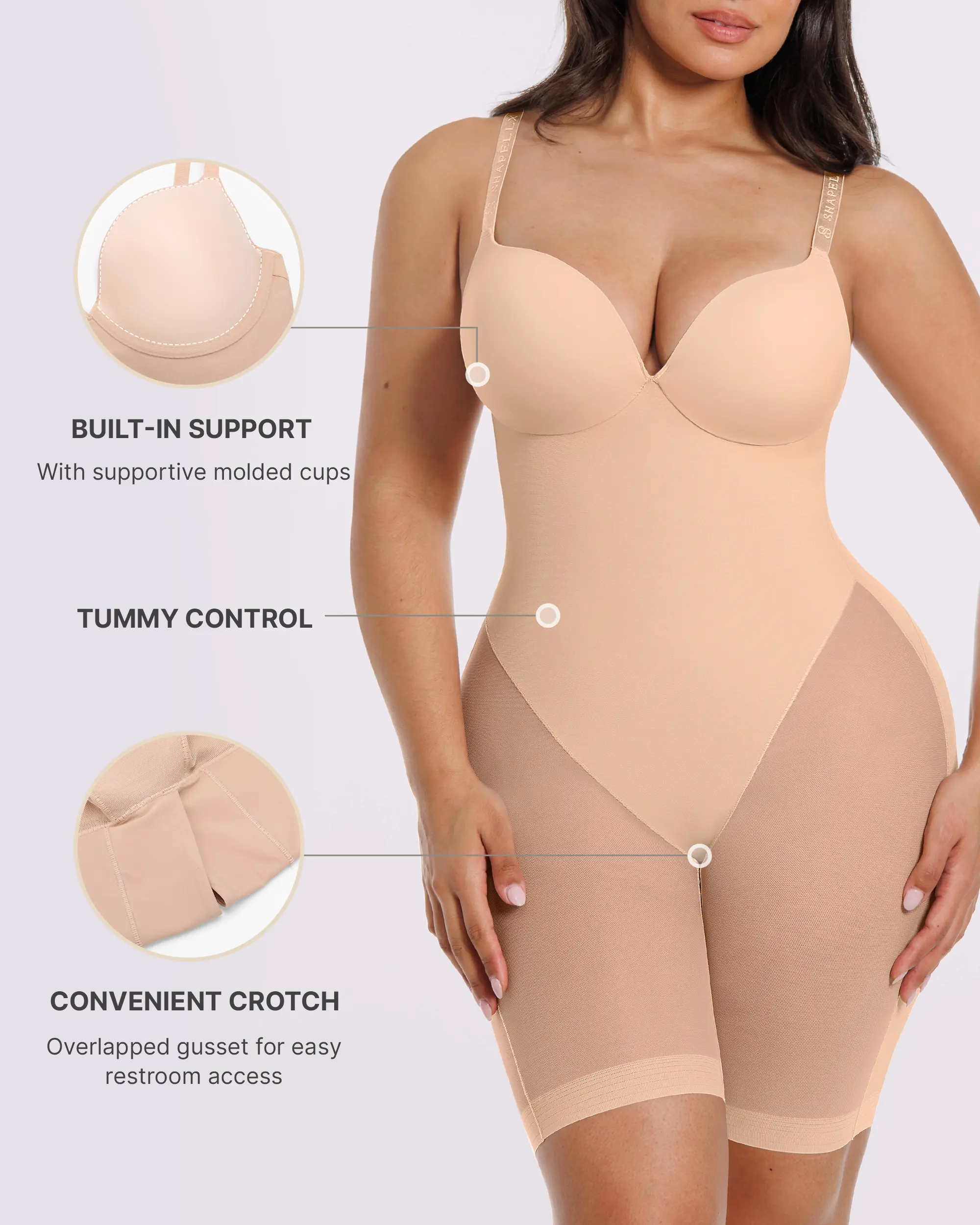 Bare Essentials™ MeshSmooth™ Low Back Mid Thigh Bodysuit - Image 11