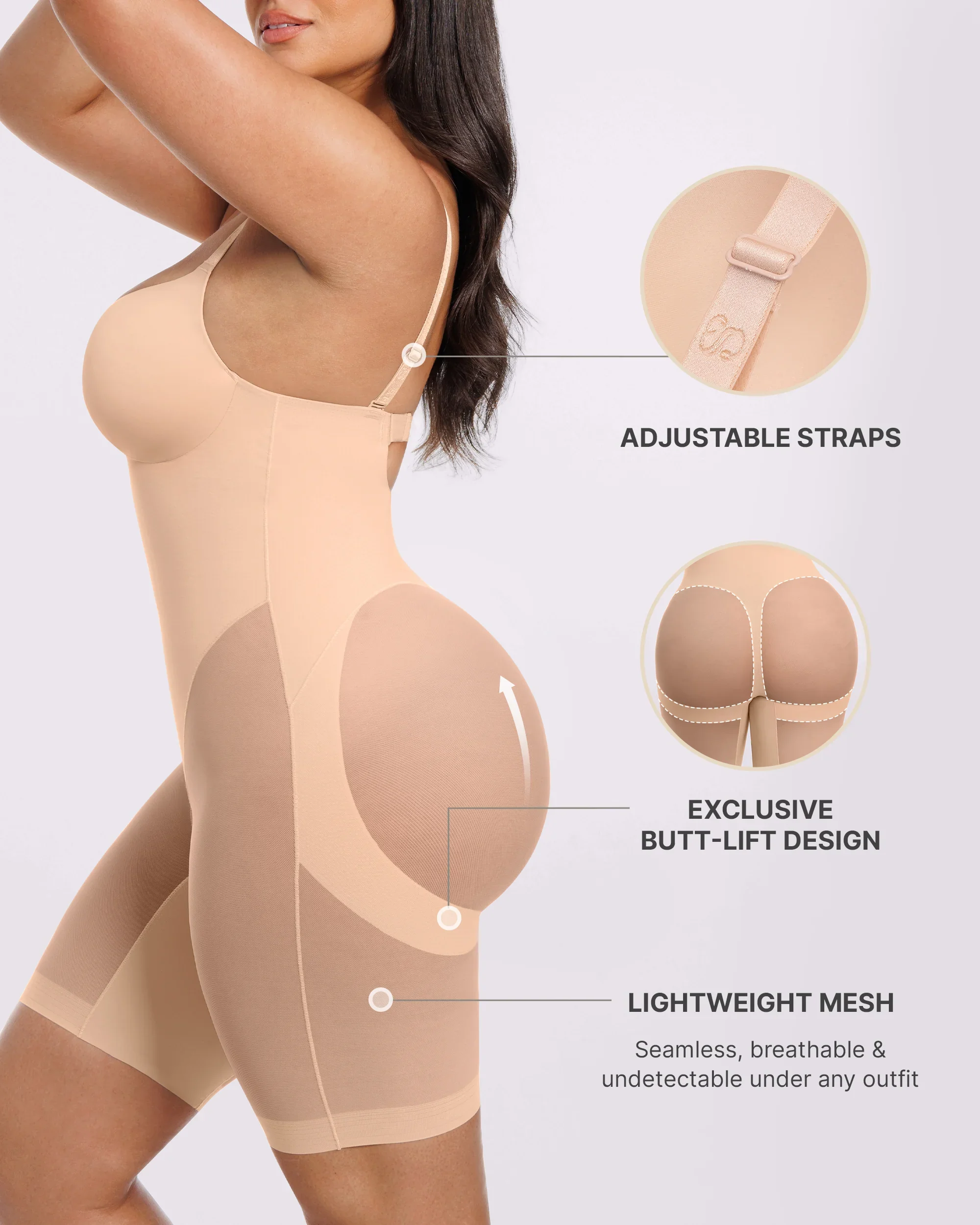 Bare Essentials™ MeshSmooth™ Low Back Mid Thigh Bodysuit - Image 12