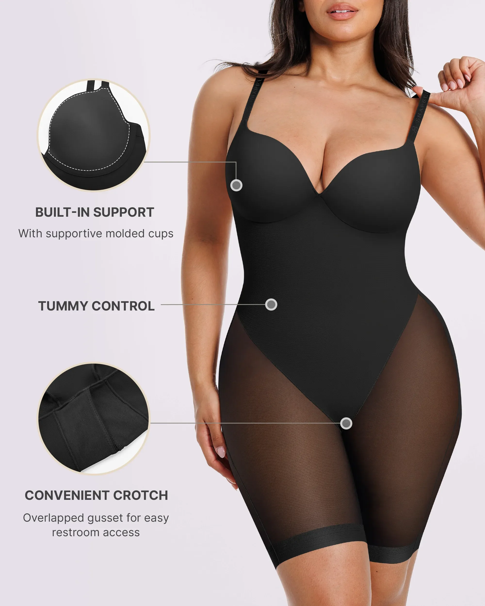 Bare Essentials™ MeshSmooth™ Low Back Mid Thigh Bodysuit - Image 4