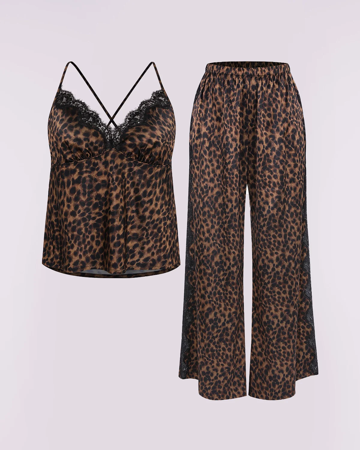 Bare Essentials™ Satin Lace Pajama Pants Set - Image 12