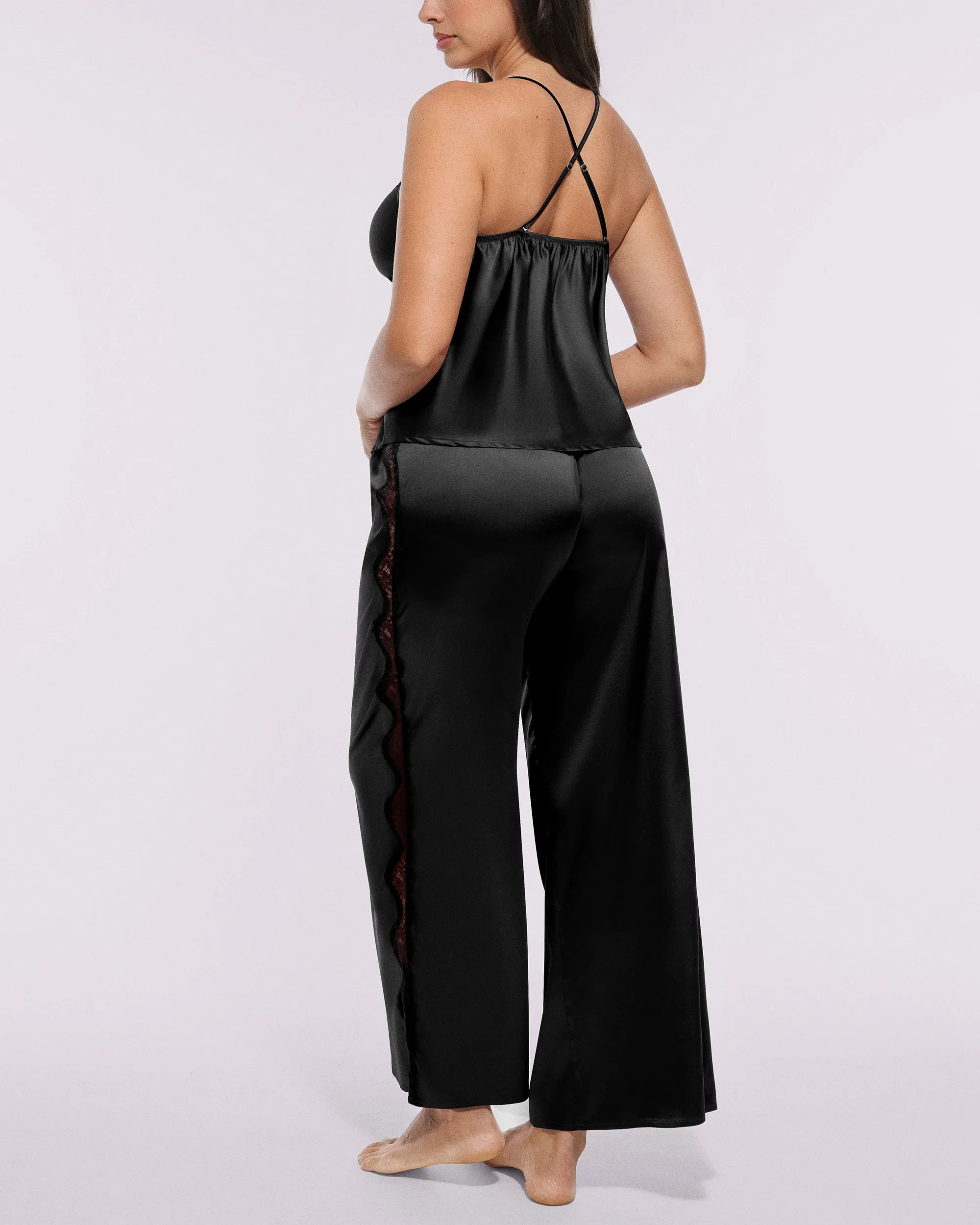 Bare Essentials™ Satin Lace Pajama Pants Set - Image 23