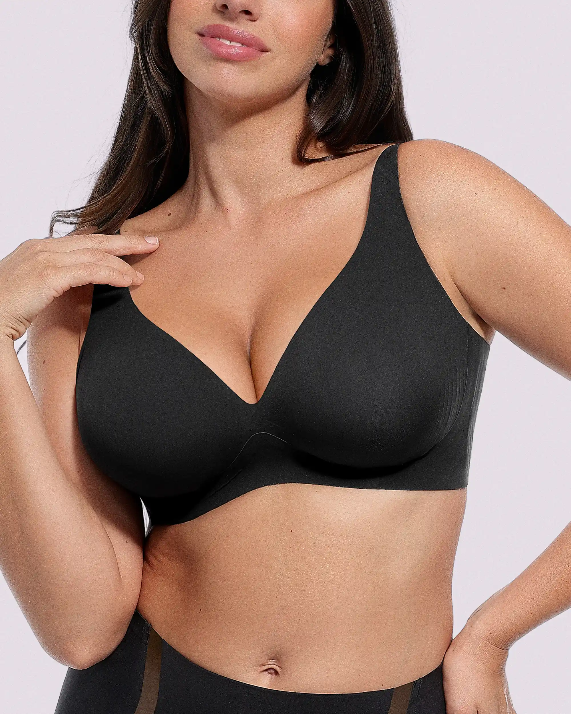Curve Code™ LYCRA®FitSense™ Wireless V-Neck Bra - Image 3