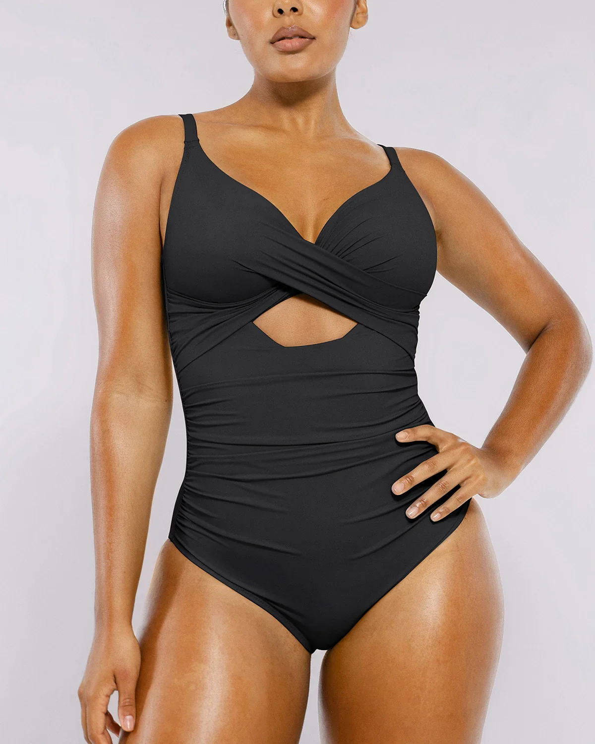Smart Sculpt™ Ribbed Cutout-Front Shaping Swimsuit - Image 7