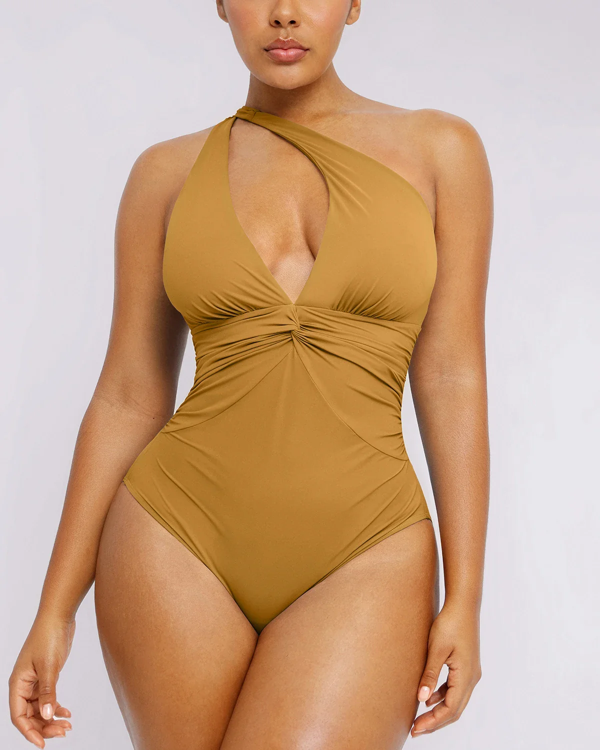 Smart Sculpt™ Ruched Twist-Front Shaping Swimsuit - Image 17