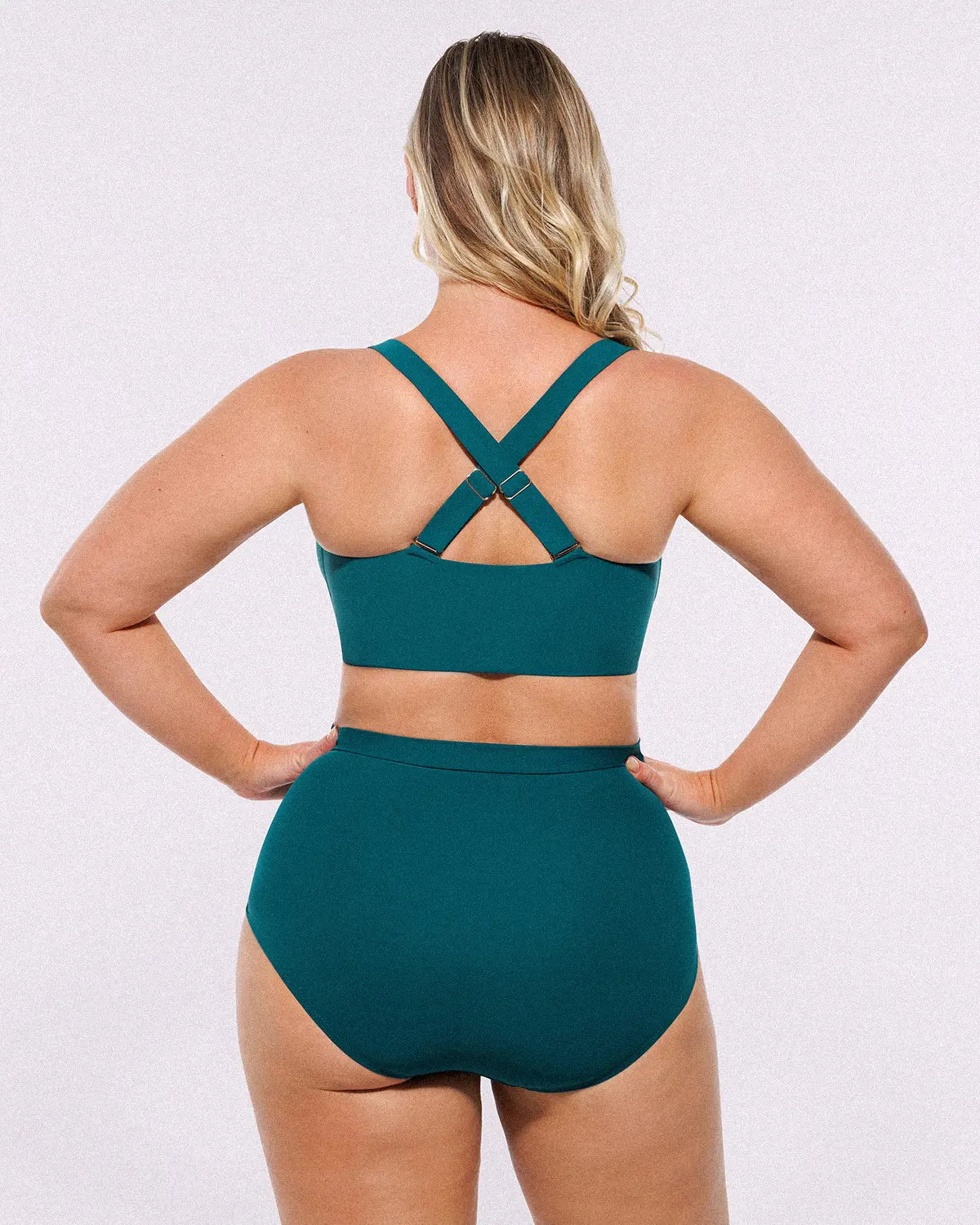 Smart Sculpt™ Ruched V-Neck Bikini Top & High-Waisted Bottom Set - Image 14