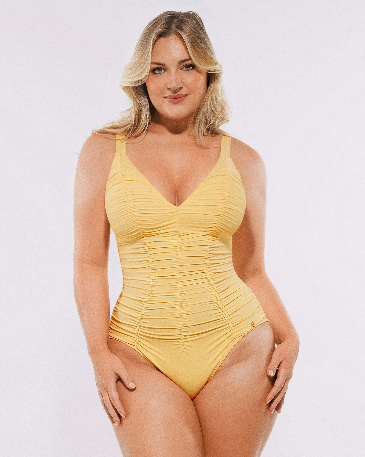 Smart Sculpt™ Ruched V-Neck Shaping Swimsuit - Image 18